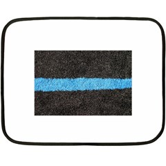 Black Blue Lawn Mini Fleece Blanket (two-sided) by hlehnerer