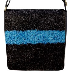 Black Blue Lawn Flap Closure Messenger Bag (small) by hlehnerer