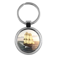 French Warship Key Chain (round) by gatterwe