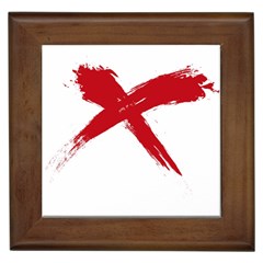 Red X Framed Ceramic Tile by magann