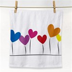 Heart flowers Face Towel Front