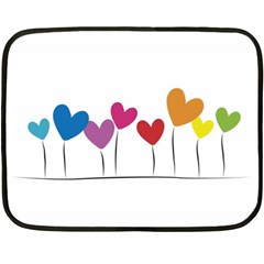 Heart Flowers Mini Fleece Blanket (two-sided) by magann