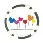 Heart flowers Poker Chip 10 Pack Front