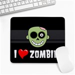 I Love Zombies Large Mouse Pad (Rectangle) Front