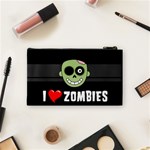 I Love Zombies Cosmetic Bag (Small) Back