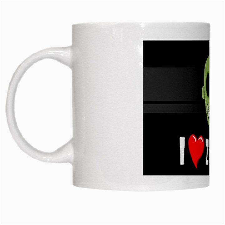 I Love Zombies White Coffee Mug