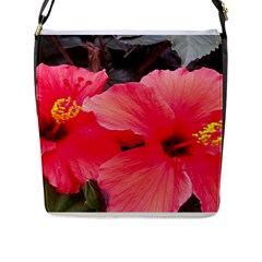 Red Hibiscus Flap Closure Messenger Bag (large) by ADIStyle