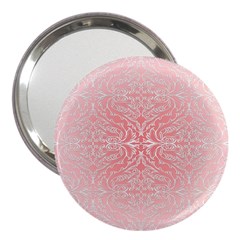 Pink Elegant Damask 3  Handbag Mirror by ADIStyle