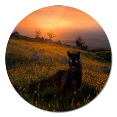 Evening Rest Magnet 5  (round) by mysticalimages