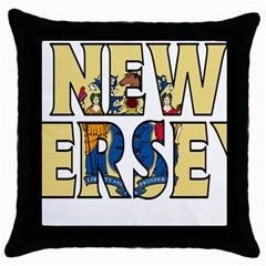 New Jersey Black Throw Pillow Case by worldbanners