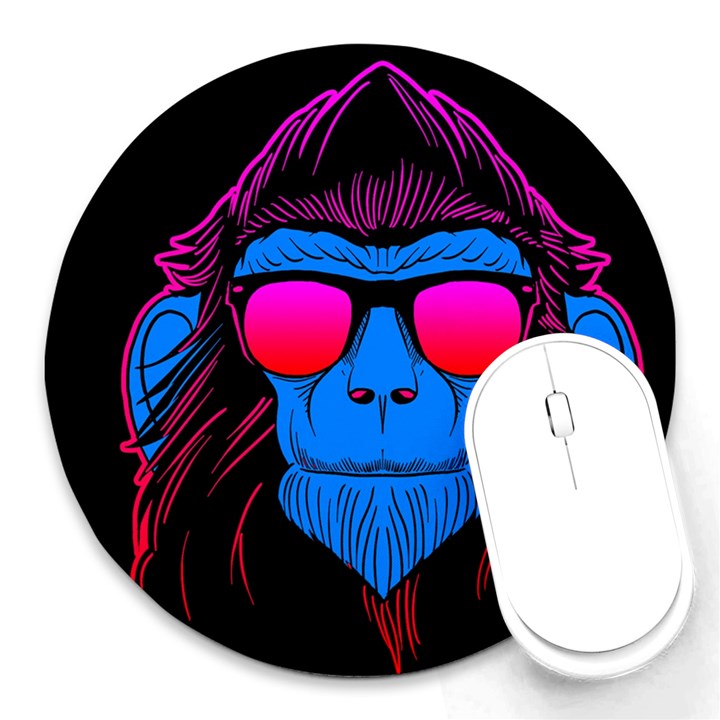 One Cool Gorilla 8  Mouse Pad (Round)