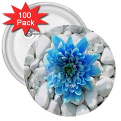 Blue 3  Button (100 Pack) by Contest1650520