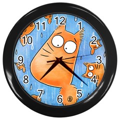 Pookiecat Clock Wall Clock (black) by PookieCatWorld