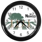 The meerkats Wall Clock (Black) Front