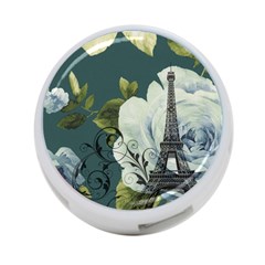 Blue Roses Vintage Paris Eiffel Tower Floral Fashion Decor 4-port Usb Hub (one Side) by chicelegantboutique