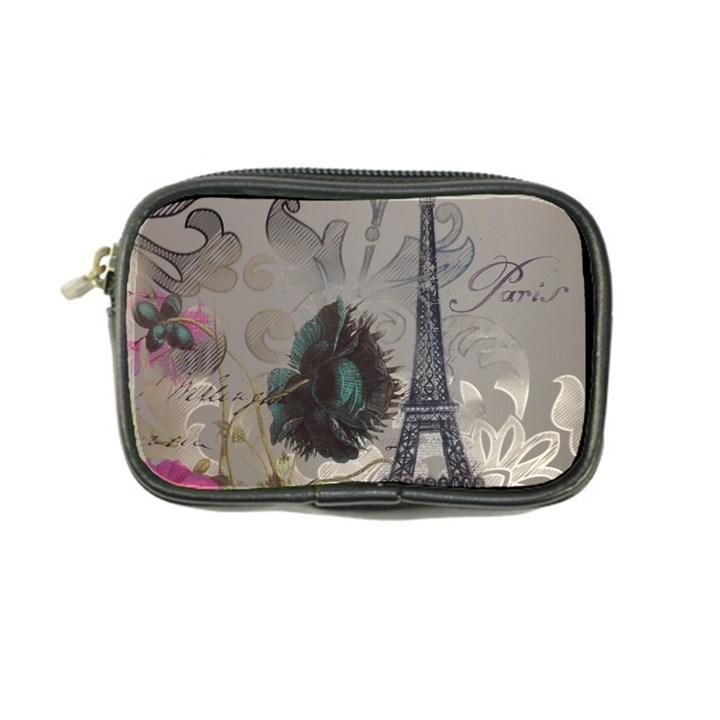 Floral Vintage Paris Eiffel Tower Art Coin Purse