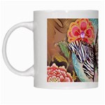 Fuschia Flowers Butterfly Eiffel Tower Vintage Paris Fashion White Coffee Mug Left