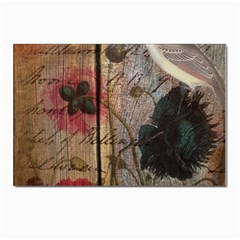 Vintage Bird Poppy Flower Botanical Art Postcard 4 x 6  (10 Pack) by chicelegantboutique