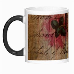 Vintage Bird Poppy Flower Botanical Art Morph Mug by chicelegantboutique