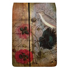 Vintage Bird Poppy Flower Botanical Art Removable Flap Cover (large) by chicelegantboutique