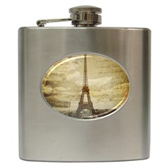 Elegant Vintage Paris Eiffel Tower Art Hip Flask by chicelegantboutique