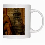 Vintage Newspaper Print Sexy Hot Gil Elvgren Pin Up Girl Paris Eiffel Tower White Coffee Mug Right