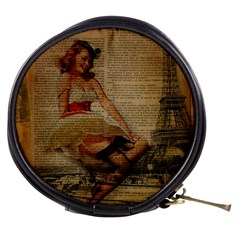 Cute Sweet Sailor Dress Vintage Newspaper Print Sexy Hot Gil Elvgren Pin Up Girl Paris Eiffel Tower Mini Makeup Case by chicelegantboutique