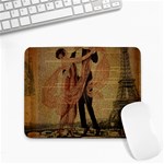 Vintage Paris Eiffel Tower Elegant Dancing Waltz Dance Couple  Small Mouse Pad (Rectangle) Front