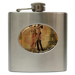 Vintage Paris Eiffel Tower Elegant Dancing Waltz Dance Couple  Hip Flask by chicelegantboutique