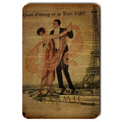 Vintage Paris Eiffel Tower Elegant Dancing Waltz Dance Couple  Large Door Mat by chicelegantboutique