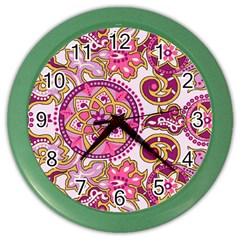 Floral Fantasy Wall Clock (color) by Contest1702305