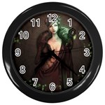 Lady in Red Wall Clock (Black) Front