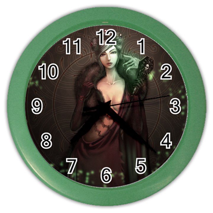 Lady in Red Wall Clock (Color)