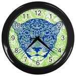 Cheetah Alarm Wall Clock (Black) Front