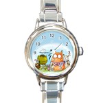 Apron Round Italian Charm Watch Front