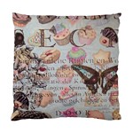 French Pastry Vintage Scripts Floral Scripts Butterfly Eiffel Tower Vintage Paris Fashion Cushion Case (Two Sided)  Front