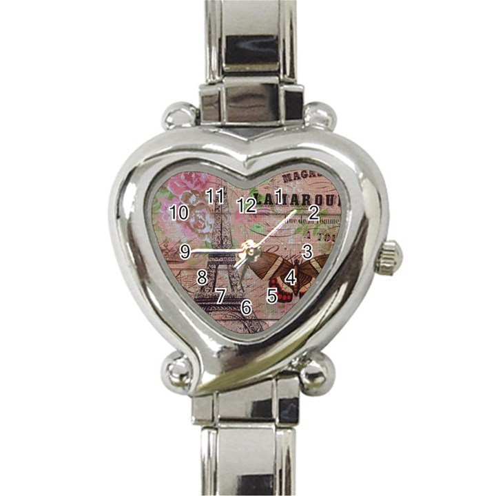 Girly Bee Crown  Butterfly Paris Eiffel Tower Fashion Heart Italian Charm Watch 