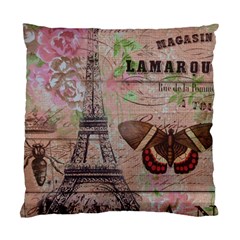 Girly Bee Crown  Butterfly Paris Eiffel Tower Fashion Cushion Case (two Sided)  by chicelegantboutique