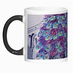 French Scripts  Purple Peacock Floral Paris Decor Morph Mug by chicelegantboutique