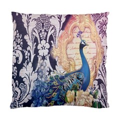 Damask French Scripts  Purple Peacock Floral Paris Decor Cushion Case (two Sided)  by chicelegantboutique