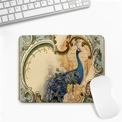 Victorian Swirls Peacock Floral Paris Decor Small Mouse Pad (rectangle) by chicelegantboutique