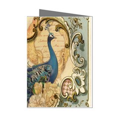 Victorian Swirls Peacock Floral Paris Decor Mini Greeting Card (8 Pack) by chicelegantboutique