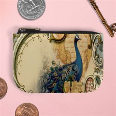 Victorian Swirls Peacock Floral Paris Decor Coin Change Purse by chicelegantboutique