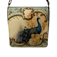 Victorian Swirls Peacock Floral Paris Decor Flap Closure Messenger Bag (large) by chicelegantboutique