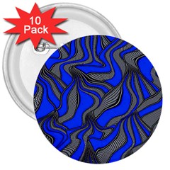 Foolish Movements Blue 3  Button (10 Pack) by ImpressiveMoments