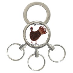 Turkey 3-ring Key Chain by Thanksgivukkah