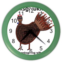 Turkey Wall Clock (color) by Thanksgivukkah