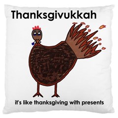 Turkey Large Cushion Case (two Sided)  by Thanksgivukkah