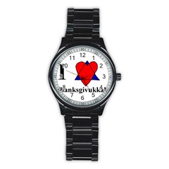 Heartstar Sport Metal Watch (black) by Thanksgivukkah