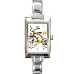 Tree Cycle Rectangular Italian Charm Watch by Contest1753604